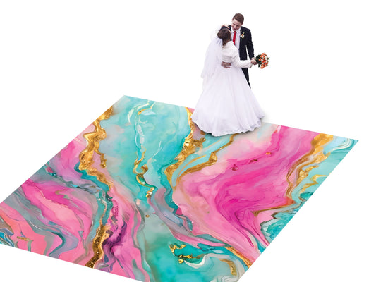 Spectacular Granite Marble design Decal Dance Floor Wrap Gloss Removable Vinyl. Printed Vinyl to cover the entire dancefloor. Wedding decal.