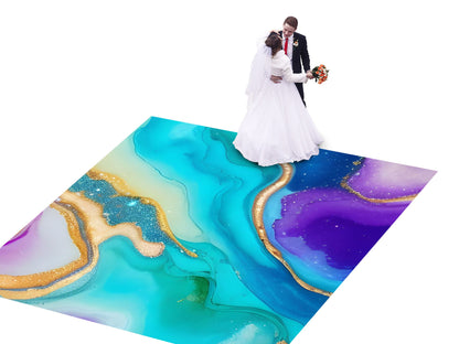 Spectacular Granite Marble design Decal Dance Floor Wrap Gloss Removable Vinyl. Printed Vinyl to cover the entire dancefloor. Wedding decal.