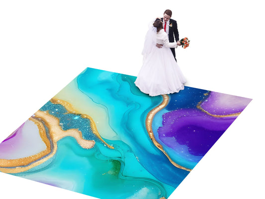 Spectacular Granite Marble design Decal Dance Floor Wrap Gloss Removable Vinyl. Printed Vinyl to cover the entire dancefloor. Wedding decal.