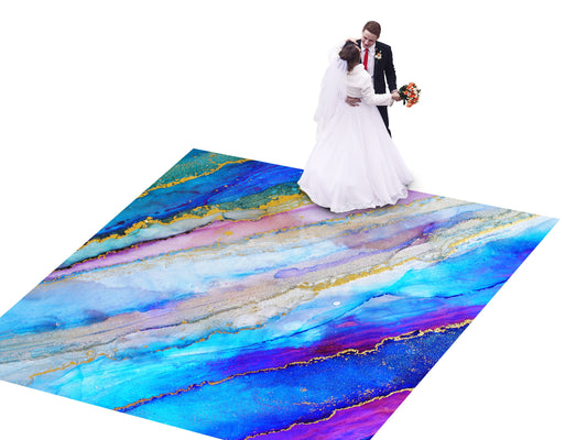 Spectacular Granite Marble design Decal Dance Floor Wrap Gloss Removable Vinyl. Printed Vinyl to cover the entire dancefloor. Wedding decal.
