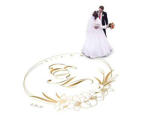 Full Print Custom Wedding Decal Dance Floor Wrap Gloss Removable Vinyl. Wedding Dancefloor design. Free Shipping
