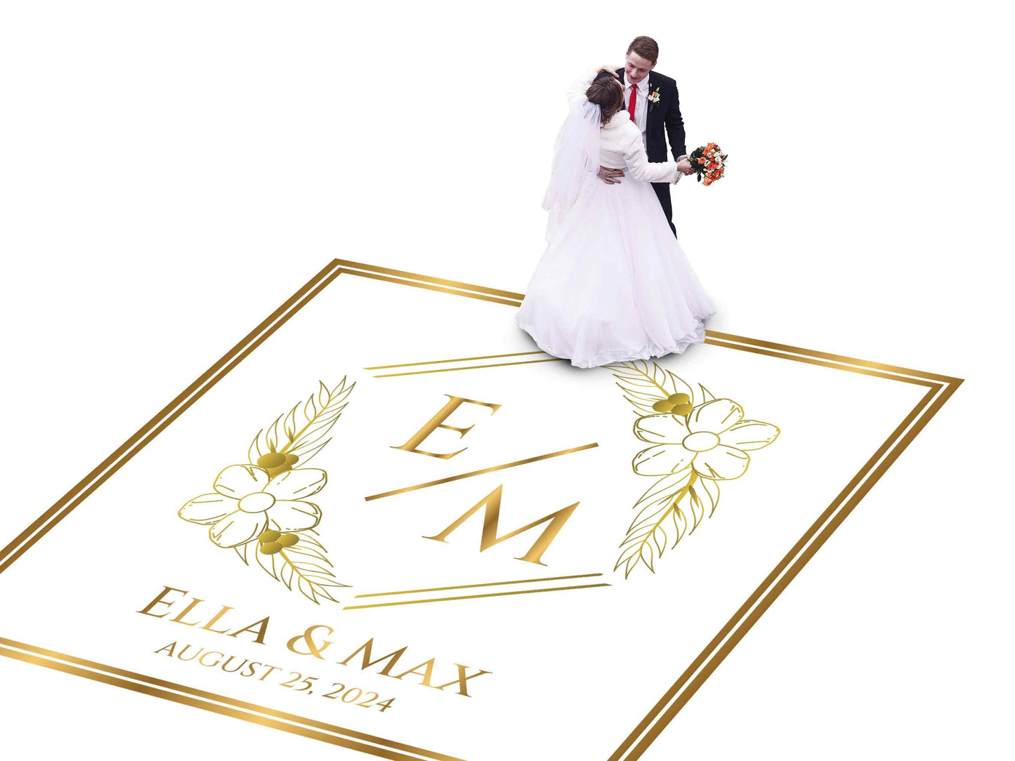 Full Print Custom Wedding Decal Dance Floor Wrap Gloss Removable Vinyl. Wedding Dancefloor design. Free Shipping