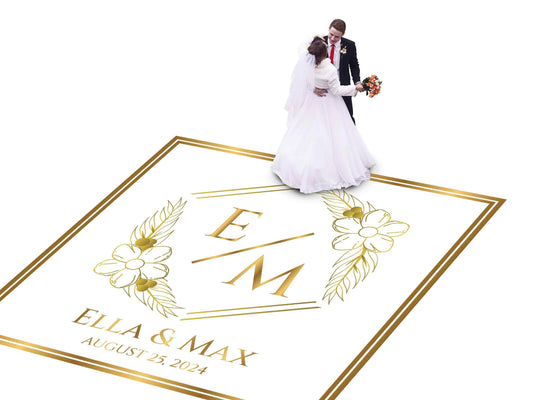 Full Print Custom Wedding Decal Dance Floor Wrap Gloss Removable Vinyl. Wedding Dancefloor design. Free Shipping