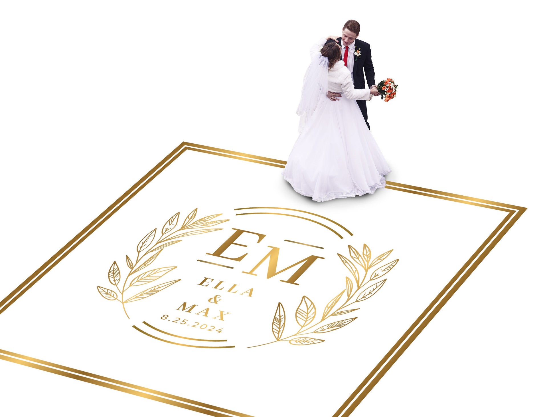 Full Print Custom Wedding Decal Dance Floor Wrap Gloss Removable Vinyl. Wedding Dancefloor design. Free Shipping