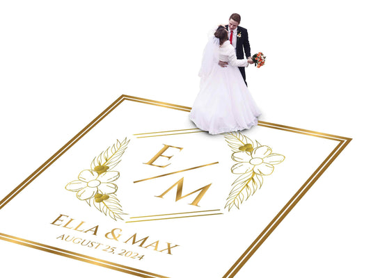 Full Print Custom Wedding Decal Dance Floor Wrap Gloss Removable Vinyl. Wedding Dancefloor design. Free Shipping