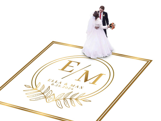 Full Print Custom Wedding Decal Dance Floor Wrap Gloss Removable Vinyl. Wedding Dancefloor design. Free Shipping