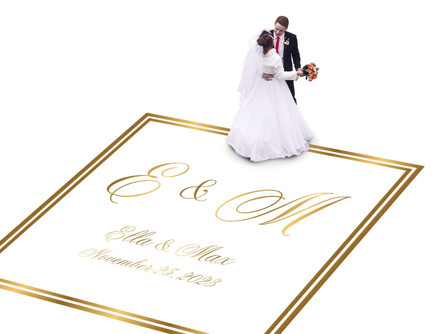 Custom Wedding Decal Dance Floor Wrap Gloss Removable Vinyl. Monogram Print and Vinyl to cover the entire dancefloor. Wedding logo design