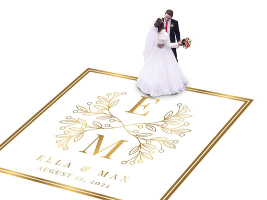 Full Print Custom Wedding Decal Dance Floor Wrap Gloss Removable Vinyl. Wedding Dancefloor design. Free Shipping