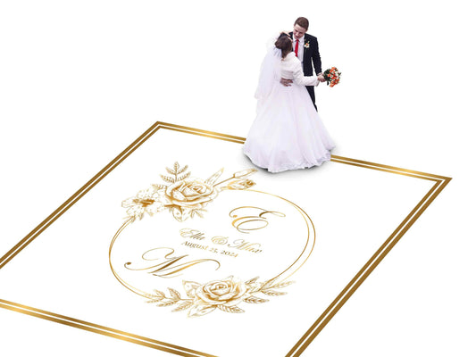 Full Print Custom Wedding Decal Dance Floor Wrap Gloss Removable Vinyl. Wedding Dancefloor design. Free Shipping