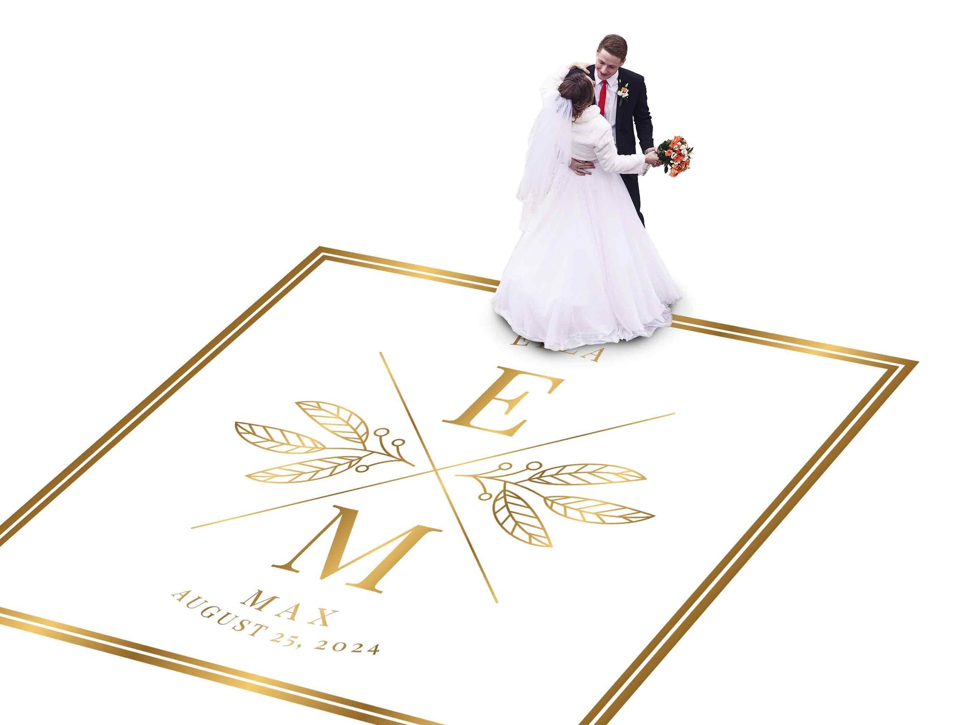 Full Print Custom Wedding Decal Dance Floor Wrap Gloss Removable Vinyl. Wedding Dancefloor design. Free Shipping