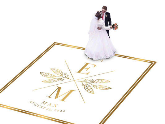 Full Print Custom Wedding Decal Dance Floor Wrap Gloss Removable Vinyl. Wedding Dancefloor design. Free Shipping