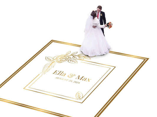 Full Print Custom Wedding Decal Dance Floor Wrap Gloss Removable Vinyl. Wedding Dancefloor design. Free Shipping
