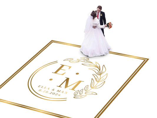 Full Print Custom Wedding Decal Dance Floor Wrap Gloss Removable Vinyl. Wedding Dancefloor design. Free Shipping