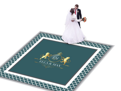Super Unique Photo Frame Wedding Dance Floor Wrap Gloss Removable Vinyl. Print and Vinyl to cover the entire dancefloor. Wedding logo design