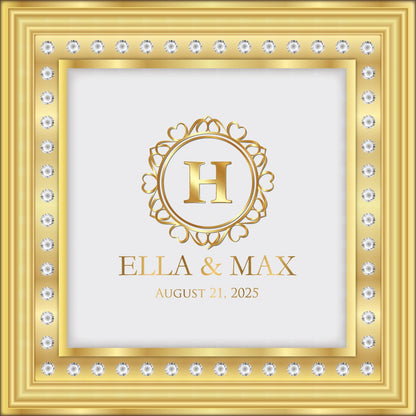 Super Unique Photo Frame Wedding Dance Floor Wrap Gloss Removable Vinyl. Print and Vinyl to cover the entire dancefloor. Wedding logo design