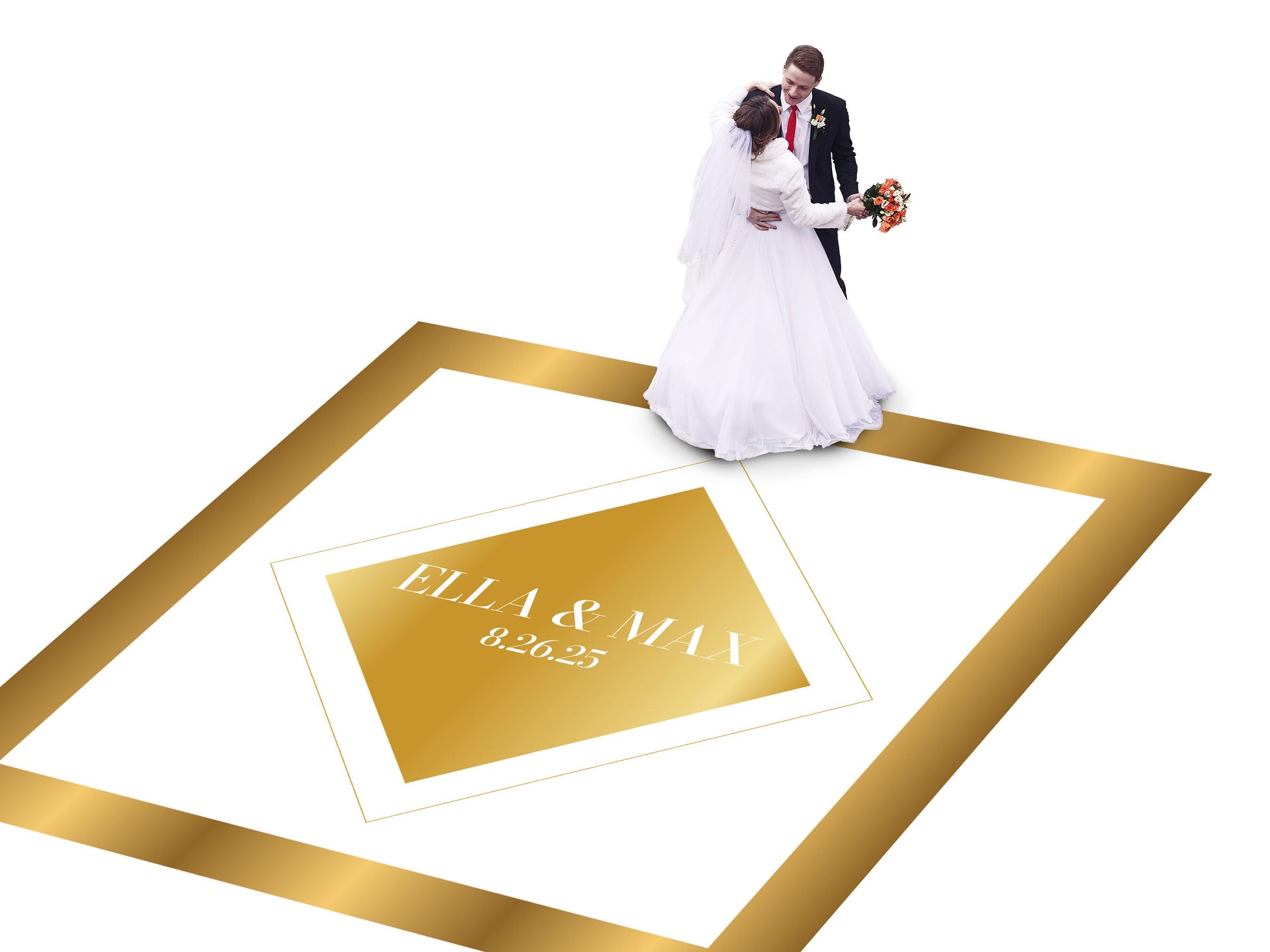 Custom Wedding Decal Dance Floor Wrap Gloss Removable Vinyl. Monogram Print and Vinyl to cover the entire dancefloor. Wedding logo design