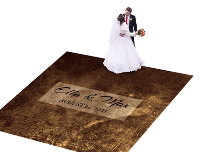 Rustic-themed Wedding Decal Dance Floor Wrap Removable Vinyl Print. Monogram Print & Vinyl to cover the dancefloor. Free and Fast Shipping