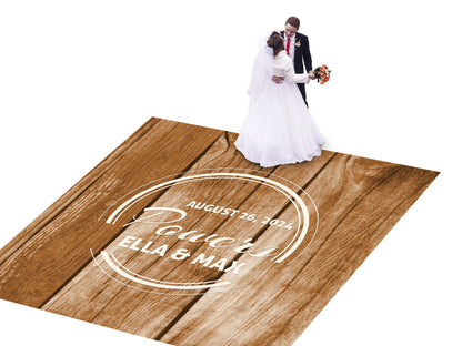 Rustic-themed Wedding Decal Dance Floor Wrap Removable Vinyl Print. Monogram Print & Vinyl to cover the dancefloor. Free and Fast Shipping