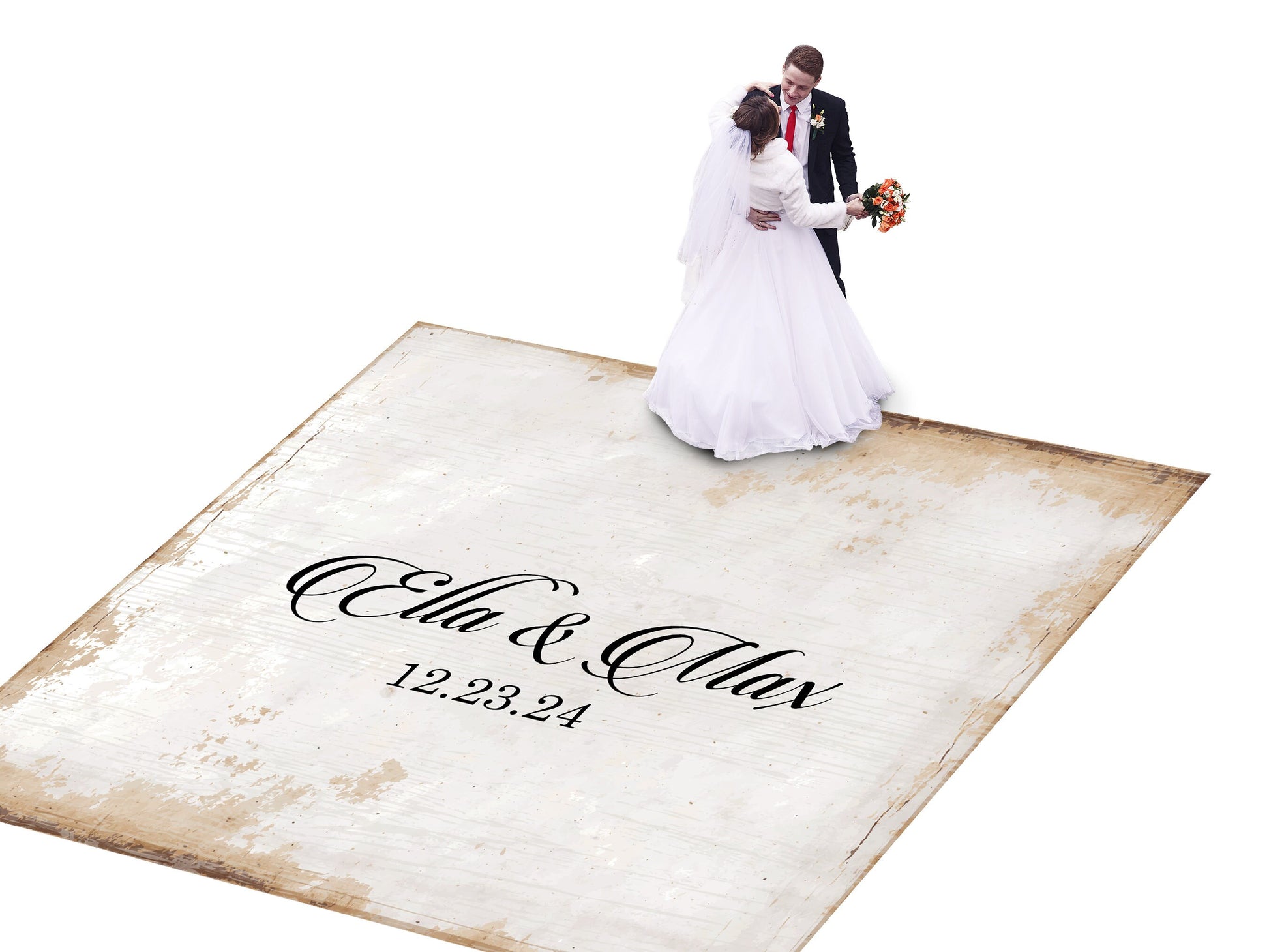 Rustic-themed Wedding Decal Dance Floor Wrap Removable Vinyl Print. Monogram Print & Vinyl to cover the dancefloor. Free and Fast Shipping