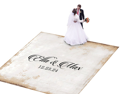 Rustic-themed Wedding Decal Dance Floor Wrap Removable Vinyl Print. Monogram Print & Vinyl to cover the dancefloor. Free and Fast Shipping