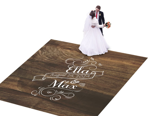 Custom Wedding Decal Dance Floor Wrap Gloss Removable Vinyl. Monogram Print and Vinyl to cover the entire dancefloor. Wedding logo design