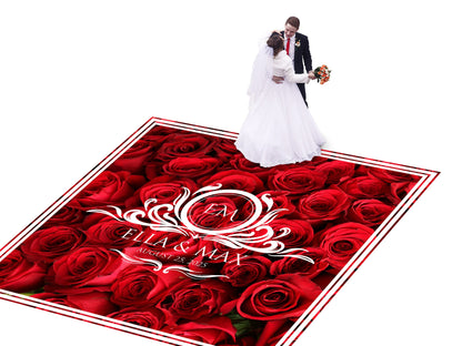 Custom Wedding Decal Dance Floor Wrap Gloss Removable Vinyl. Monogram Print and Vinyl to cover the entire dancefloor. Wedding logo design
