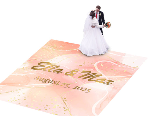 Custom Wedding Decal Dance Floor Wrap Gloss Removable Vinyl. Monogram Print and Vinyl to cover the entire dancefloor. Wedding logo design
