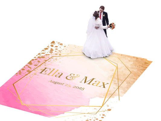 Custom Wedding Decal Dance Floor Wrap Gloss Removable Vinyl. Monogram Print and Vinyl to cover the entire dancefloor. Wedding logo design