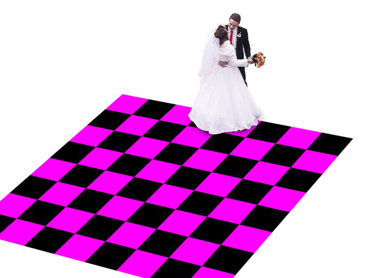 Multicolored Checkerboard Wedding Decal Dance Floor Wrap Gloss Removable Vinyl. Monogram Print. Checkerboard design. Wedding logo. Free ship