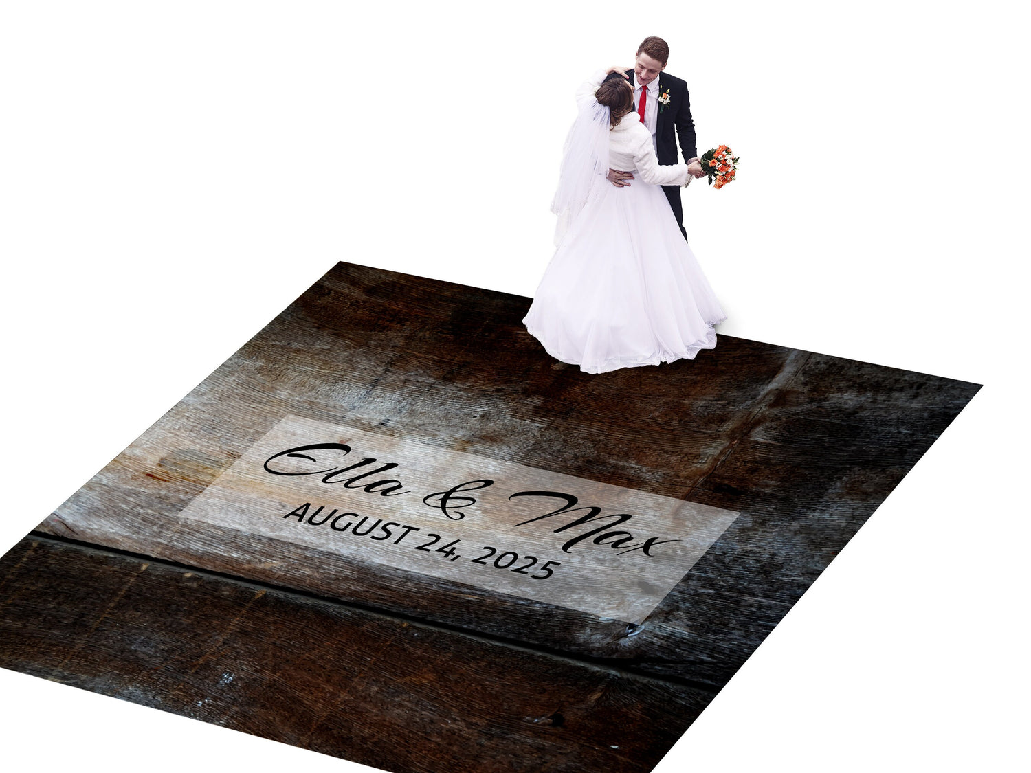 Rustic-themed Wedding Decal Dance Floor Wrap Removable Vinyl Print. Monogram Print & Vinyl to cover the dancefloor. Free and Fast Shipping