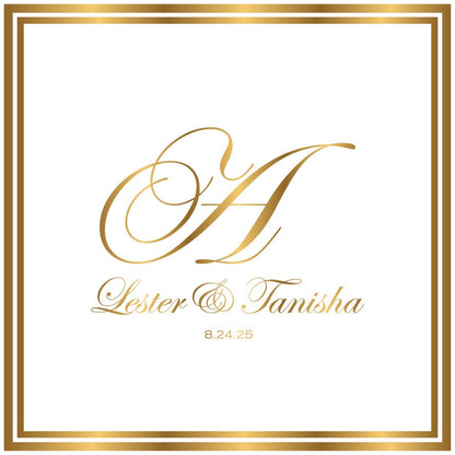 Custom Wedding Decal Dance Floor Wrap Gloss Removable Vinyl. Monogram Print and Vinyl to cover the entire dancefloor. Wedding logo design