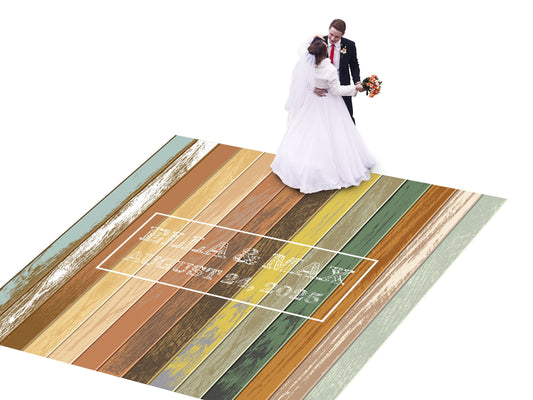 Rustic-themed Wedding Decal Dance Floor Wrap Removable Vinyl Print. Monogram Print & Vinyl to cover the dancefloor. Free and Fast Shipping