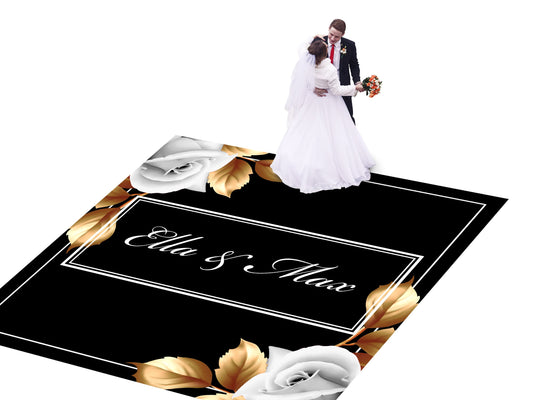 Custom Wedding Decal Dance Floor Wrap Gloss Removable Vinyl. Monogram Print and Vinyl to cover the entire dancefloor. Wedding logo design