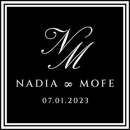 Custom Wedding Decal Dance Floor Wrap Gloss Removable Vinyl. Monogram Print and Vinyl to cover the entire dancefloor. Wedding logo design