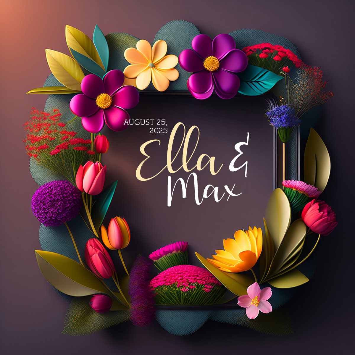 Quirky Fun Custom Wedding Decal Dance Floor Wrap. Gloss Removable Vinyl Monogram Print and Vinyl to cover the dancefloor. 3D Logo Design.