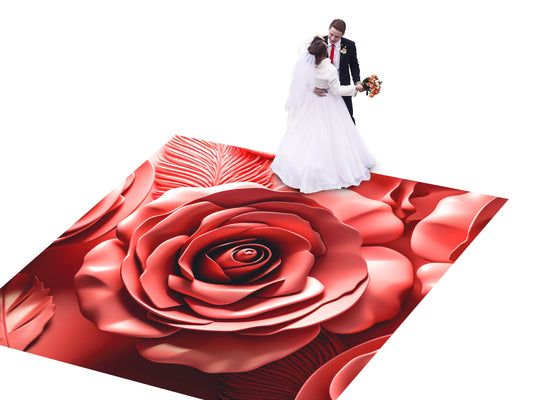 Quirky Fun Custom Wedding Decal Dance Floor Wrap. Gloss Removable Vinyl Monogram Print and Vinyl to cover the entire dancefloor. Logo.