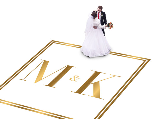 Custom Wedding Decal Dance Floor Wrap Gloss Removable Vinyl. Monogram Print and Vinyl to cover the entire dancefloor. Wedding logo design