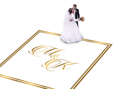 Custom Wedding Decal Dance Floor Wrap Gloss Removable Vinyl. Monogram Print and Vinyl to cover the entire dancefloor. Wedding logo design