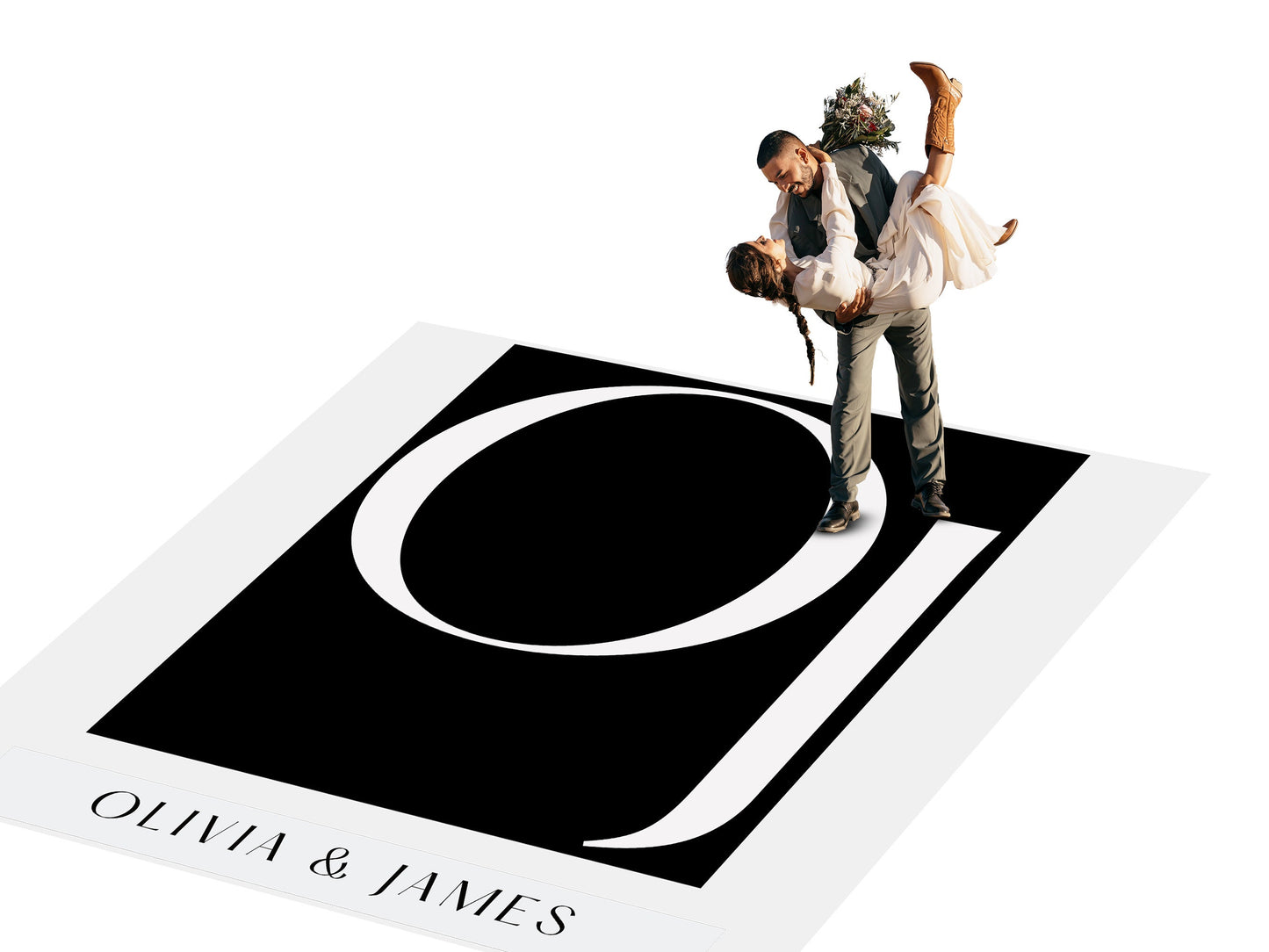 Custom Wedding Decal Dance Floor Wrap. Gloss Removable Vinyl. Monogram Print and Vinyl to cover your entire dancefloor. Wedding logo design.