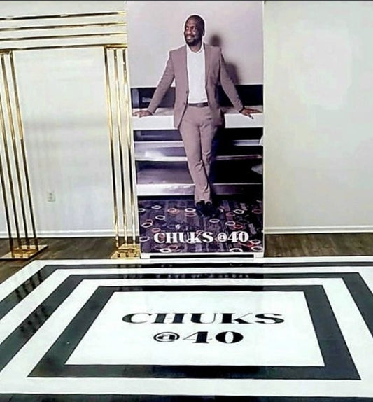 Geometric pattern Custom Wedding Dance Floor Wrap Gloss Removable Vinyl. Monogram Print & Vinyl to cover the dancefloor. Wedding logo design