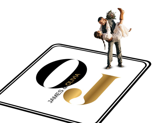 Custom Wedding Decal Dance Floor Wrap. Gloss Removable Vinyl. Monogram Print and Vinyl to cover your entire dancefloor. Wedding logo design.