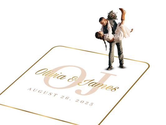 Custom Wedding Decal Dance Floor Wrap. Gloss Removable Vinyl. Monogram Print and Vinyl to cover your entire dancefloor. Wedding logo design.