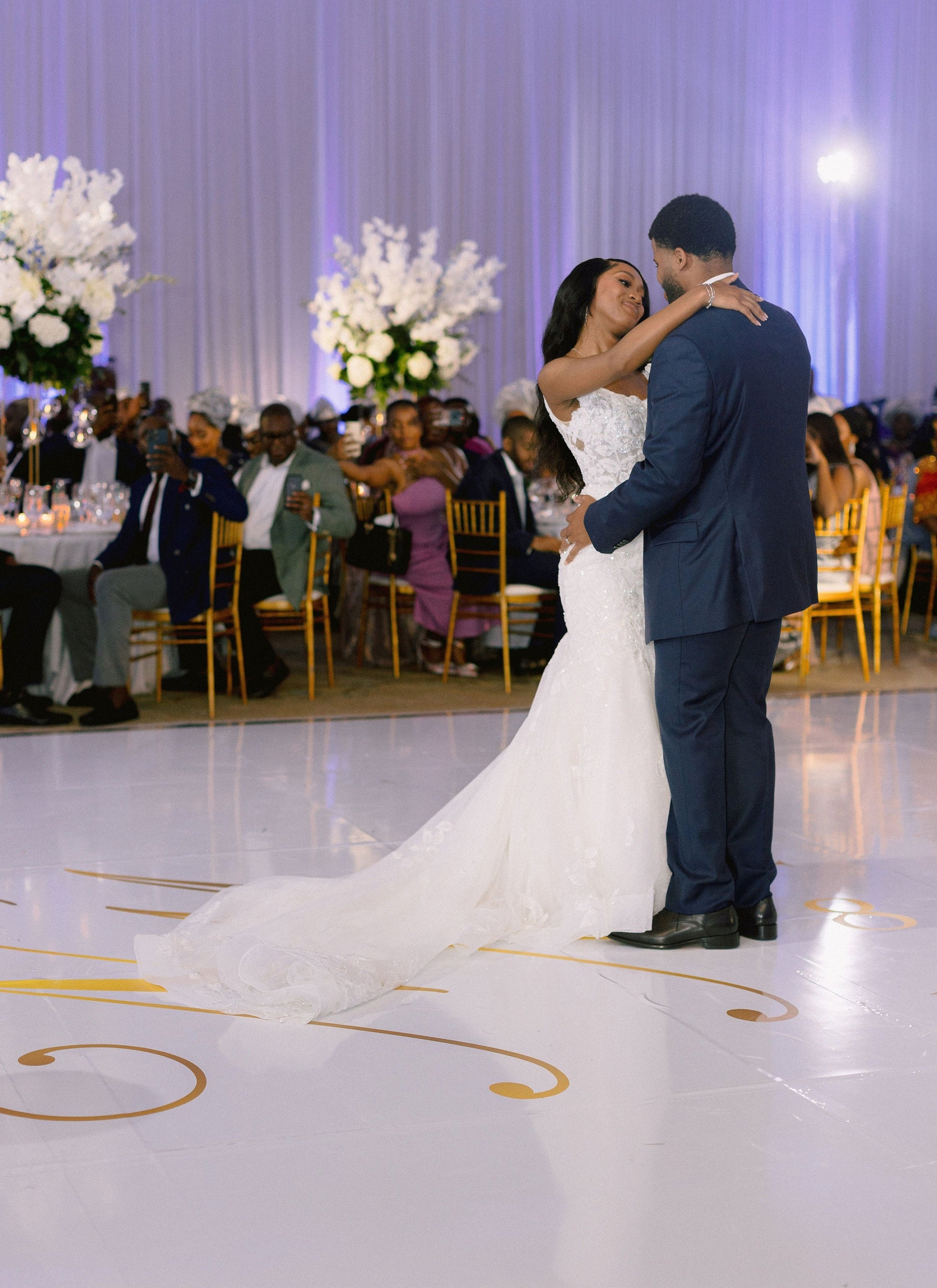 Custom Wedding Decal Dance Floor Wrap Gloss Removable Vinyl. Monogram Print and Vinyl to cover the entire dancefloor. Wedding logo design