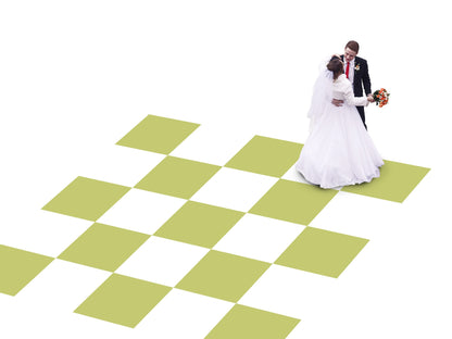 Custom Wedding Decal Dance Floor Wrap Gloss Removable Vinyl. Checkerboard design. Wedding logo. Fast and Free shipping