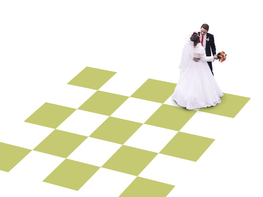 Custom Wedding Decal Dance Floor Wrap Gloss Removable Vinyl. Checkerboard design. Wedding logo. Fast and Free shipping