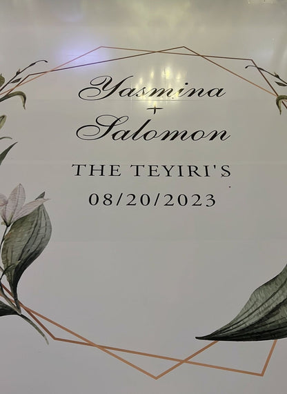 Custom Wedding Decal Dance Floor Wrap Gloss Removable Vinyl. Monogram Print and Vinyl to cover the entire dancefloor. Wedding logo design