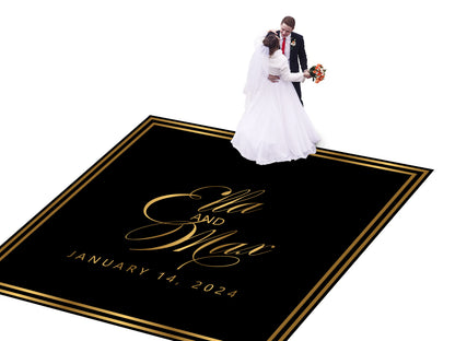 20ft x 20ft Customizable Wedding Dance Floor Decal: Monogram Vinyl Wrap. USA and International Shipping