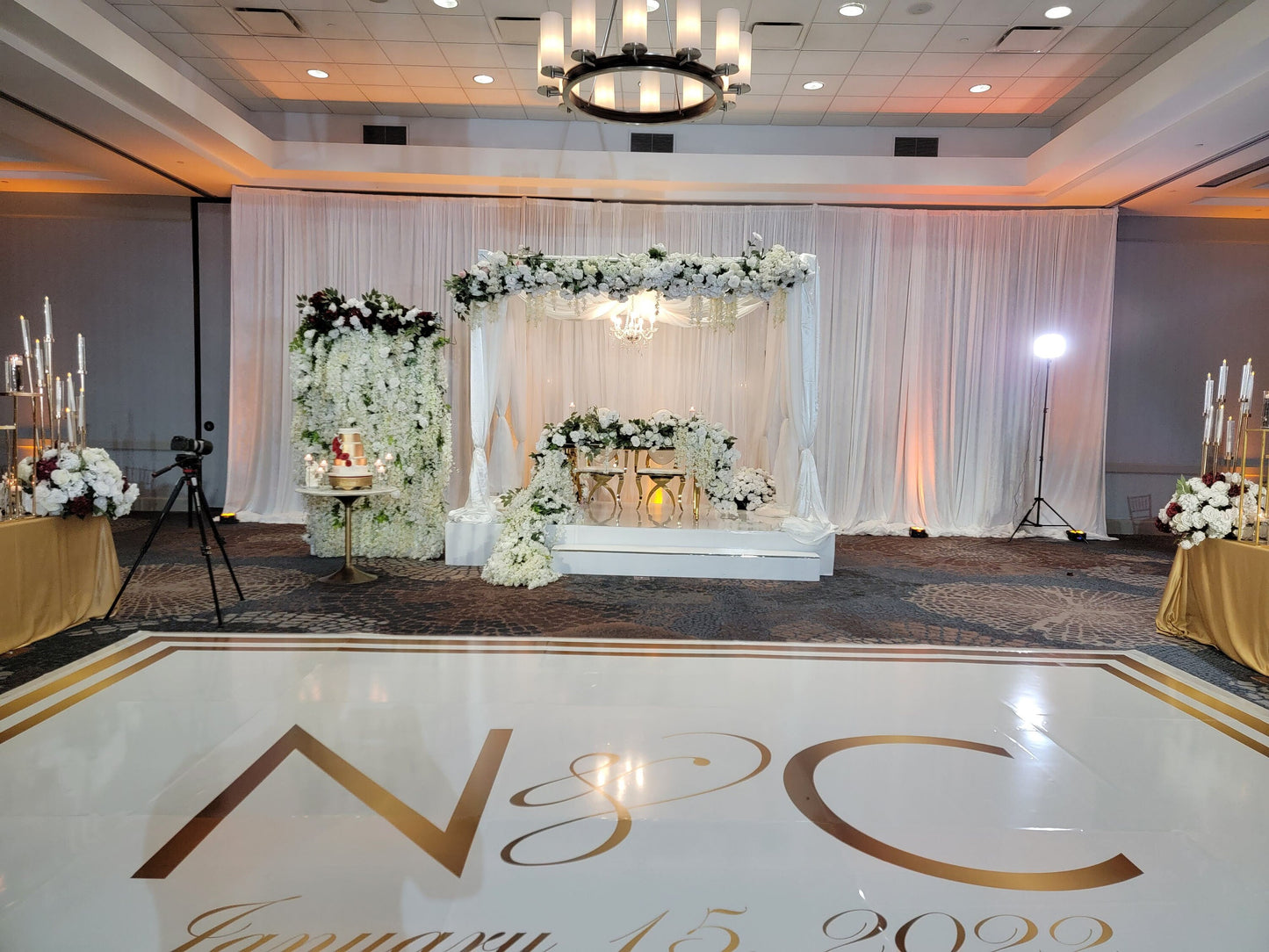 Custom Wedding Decal Dance Floor Wrap Gloss Removable Vinyl. Monogram Print and Vinyl to cover the entire dancefloor. Wedding logo design