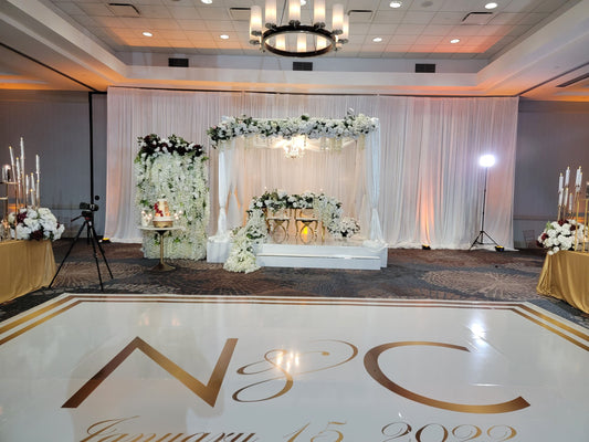Custom Wedding Decal Dance Floor Wrap Gloss Removable Vinyl. Monogram Print and Vinyl to cover the entire dancefloor. Wedding logo design