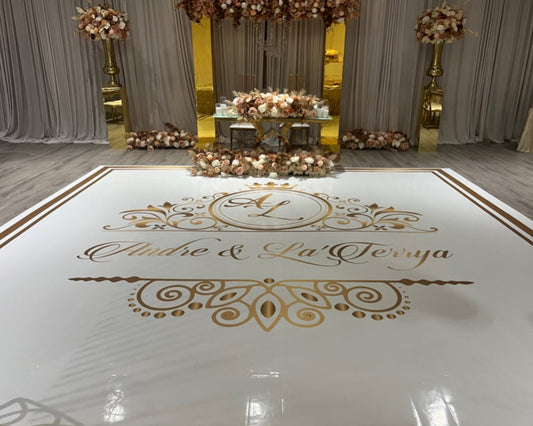 Full Print Custom Wedding Decal Dance Floor Wrap Gloss Removable Vinyl. Wedding Dancefloor design. Free Shipping